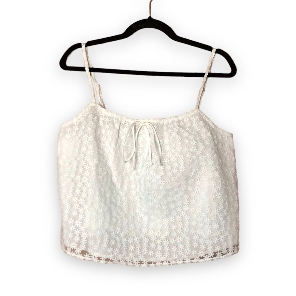 Heatherly Tamar Embroidery Detail Cami White Floral Stitch Fix NWT Size Large